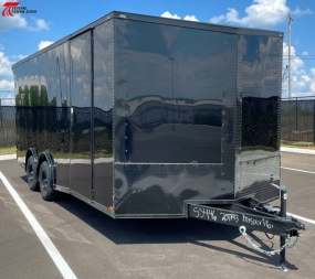 New 8.5 x 20' Enclosed Blackout Car / Racing Trailer 9,990LB, 7' High, Spoiler, Spread Axles