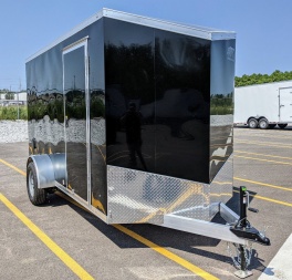 New ATC 6x12 (78  Interior) Enclosed Aluminum Cargo Trailer, Screwless, Torsion - BLACK
