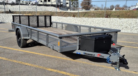 New Diamond C PSA 14' x 77  Premium Utility Trailer, Tool Box, Spare, Bi-Fold Gate