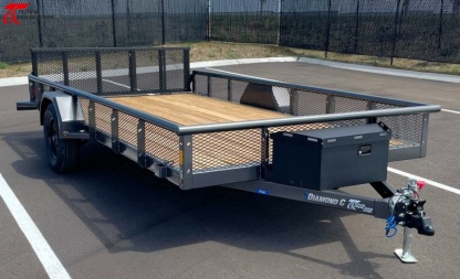 New Diamond C PSA 14' x 83  Premium Utility Trailer, Tool Box, Spare, Bi-Fold Gate