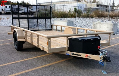 New Diamond C PSA 14' x 77  Premium Utility Trailer, Tool Box, Spare, Bi-Fold Gate