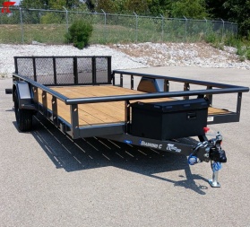 New Diamond C Trailers PSA 14 x 83 Bi-Fold Gate, Premium Utility Trailer, Tool Box, Spare, Bi-Fold Gate