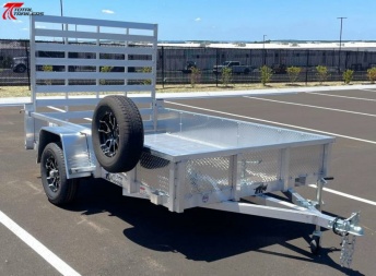 New Black Rhino 6 x 10 Aluminum Utility Trailer w/ Solid Sides, Spare Tire, Torsion Axle