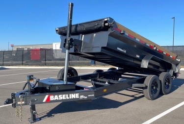 New Diamond C Baseline 82  x 14' 16,000LB Telescopic Dump Trailer 24  Sides w/ Board Brackets, 14ply tires, Spare, Solar