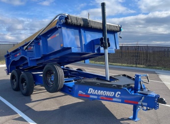 New Diamond C 14' Dump Trailer 14,900LB, Straight Axles, Board Brackets, Spare, 14 Ply Tires