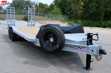 New Horizon 102 W x 22' Equipment Trailer 15,260lb, Drive Over Fenders, 14 Ply Tires, Spare