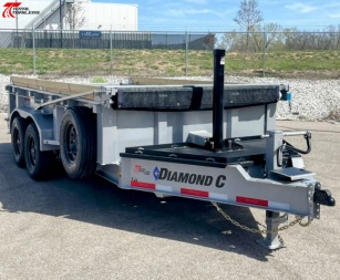 New Diamond C 14' Dump Trailer 14,900LB, Drop Axles, 24  Sides w/ Board Brackets