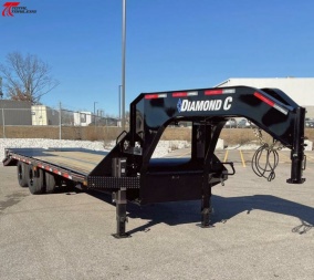 New Diamond C Trailers FMAX 212 25' Gooseneck Flatbed Trailer 25,900LB Hutch, 2 speed Jacks