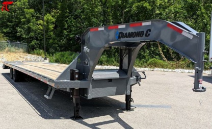 New Diamond C 40' Hot Shot Gooseneck Flatbed Trailer 25,900LB, Max Ramps, Hutch Suspension, 14ply Tires, Spare