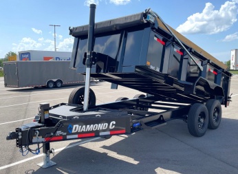 New Diamond C 14' LPT 207 Dump Trailer - 32  Sides, Board Brackets, Spare, Solar Charger