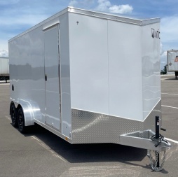 New ATC 7x16 Sto 400 White Aluminum Enclosed Cargo Trailer: 7' Height, Aluminum Wheels